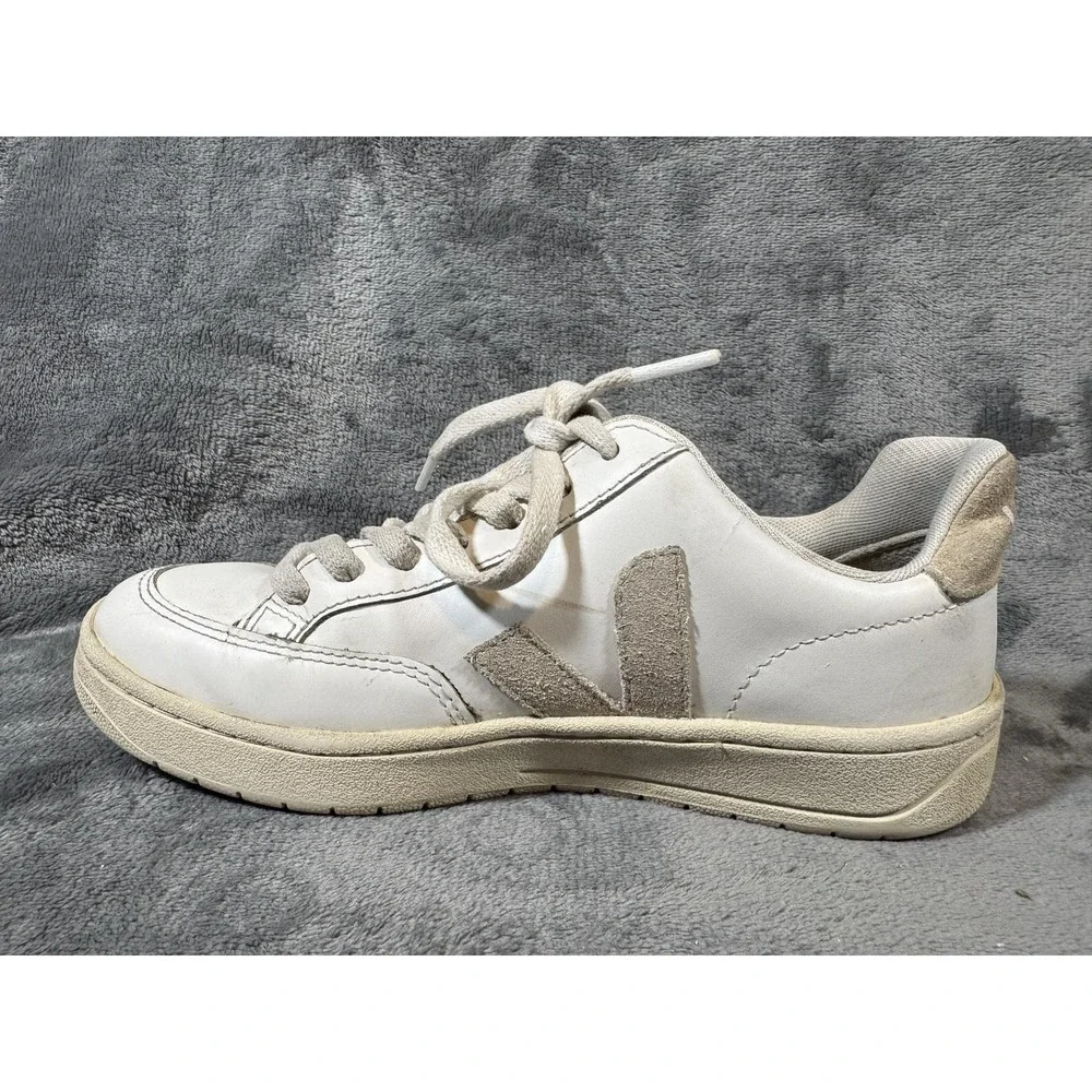 VEJA V-12 Shoes Womens Size 4 White Leather Logo Casual EU 35‎ Brazil Sneakers